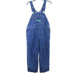 Key Mens Size 42x28 Denim Bib Overalls Cotton Dark Wash High Rise Zip Closure